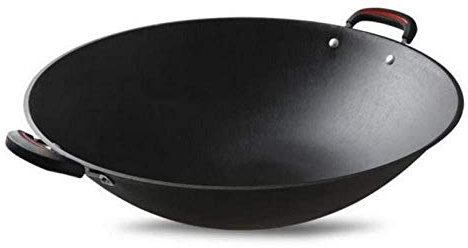 ZAANU Padelle, Padella in Ferro Antiaderente Ultra Resistente Stufa a Gas Wok Resistente ai Graffi Wok Antiaderente Non Rivestito, Resistente al Calore,38CM (38cm)