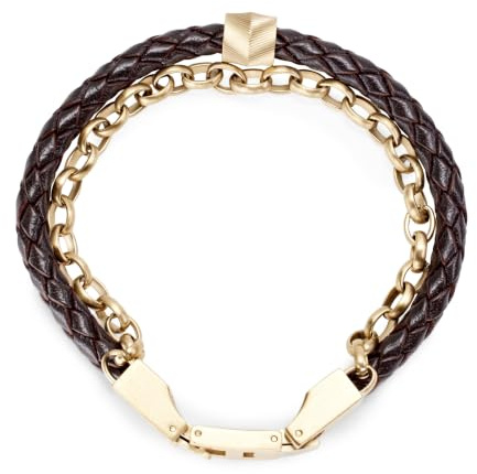 Fossil Casual texture Herrenarmband aus Leder oder Edelstahl mit Magnet-, Falt- oder Schnallenverschluss
