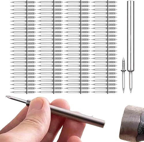 Anulely 100 Chiodi A Vite, Chiodi A Doppia Testa, Viti per La Lavorazione del Legno, Linea Battiscopa Senza Marche, Set Viti Resistente alla Ruggine, Kit di Fissaggi S