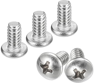sourcing map 20 Stück #10-24x3/8 Linsenkopfschrauben mit Kreuzschlitz, Edelstahl 304 Maschinenschrauben, Vollgewinde Metallschrauben, Geräteschrauben, Flachkopfschrauben, für Möbel Maschinen