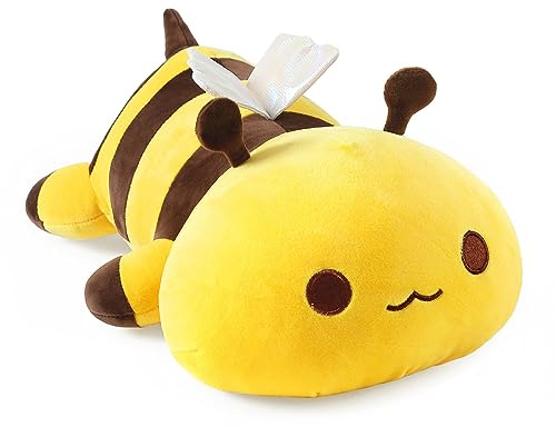 shownicer Biene Kuscheltier Klein Plüschtiere Bee Plüschkissen Gelb 30CM | Kuschelkissen Weiches Spielzeug Stofftier Kissen Dekoration Geschenk Für Kinder Erwachsene