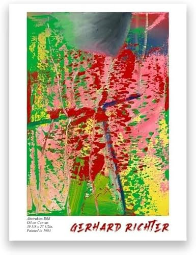 LATAFA Buntes Gerhard Richter Poster und Drucke Gerhard Richter Wandkunst Feine Leinwandmalerei Gerhard Richter Bilder für Wohnkultur 50x70cm Kein Rahmen
