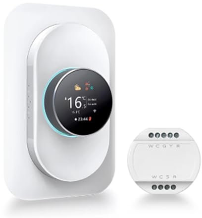 Yuattory Termostato WiFi TUYA de 24 V para Bomba de del HVAC, Controlador de Temperatura Programable Inteligente Que Funciona para Alexa y Home