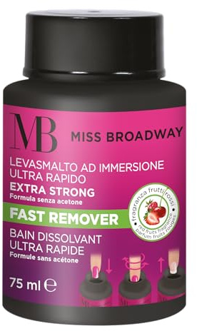 MB MILANO Nagellackentfernerbad – ultraschnell – ohne Aceton – Duft rote Früchte – 75 ml – Made in Italy