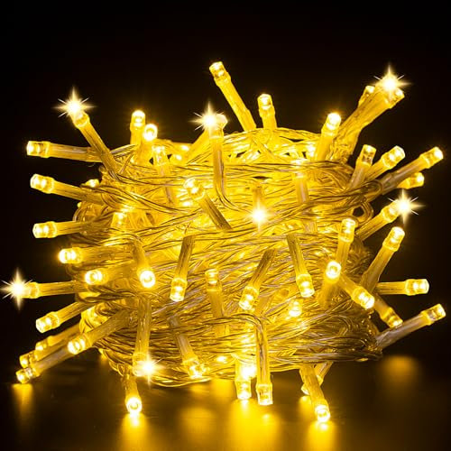 CNMTCCO Lichterkette außen, 5M 50LEDs Klein Innen Lichterkette Batterie mit 6h Timer für Weihnachten, Hochzeit, Schlafzimmer, Party, Baumdekoration (Warmweiß)