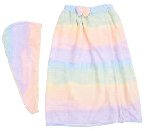 KONTONTY Set Gonna da Bagno Donna in Coral Fleece, Lunghezza al Ginocchio