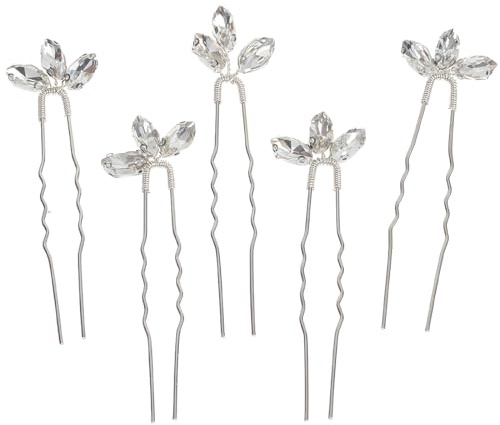 Épingles à Cheveux, 5 pièces Bijoux Cheveux Mariage, Pince a Cheveux Diamant en Forme de U, Accessoire Cheveux Mariage, Épingles à Cheveux Strass de Mariée, Coiffure Communion Fille