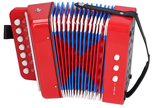 Akkordeonspielzeug für, 7 Tasten, Tastatur, Akkordeoninstrumente für, Musikspielzeug Zur Intellektuellen Entwicklung mit Blasebalg für ab 5 Jahren