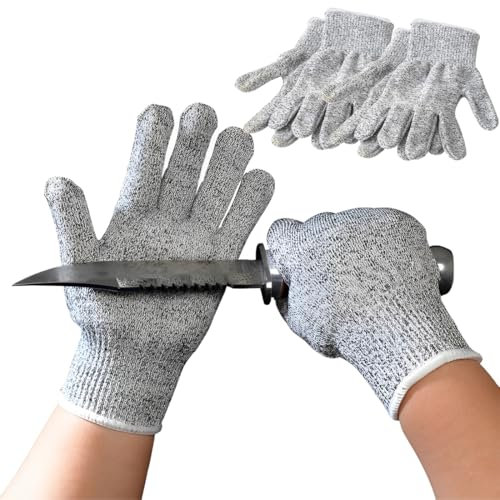 2 coppie guanti antitaglio per bambini protezione di livello 5,guanti da lavoro resistenti al taglio, guanti da giardinaggio,per cucina sbucciatura della carne ostriche intaglio giardinaggio