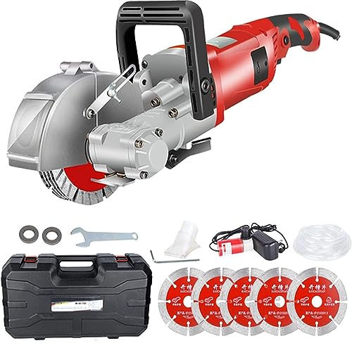 Wall Groove Cutting Machine 4000W - Electric Chaser with 5 Saw Blades, Dust-Free for Brick & Concrete, 0-37mm Cutting Depth, 7500RPM