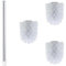 WAVEWO Juego de escobillas de Inodoro, 1 Mango Brillante de Acero Inoxidable 304 (27 cm), 3 Cabezales Intercambiables de 7 cm de diámetro, ecológicos, para baño Moderno (Blanco, Diámetro 6.5CM)