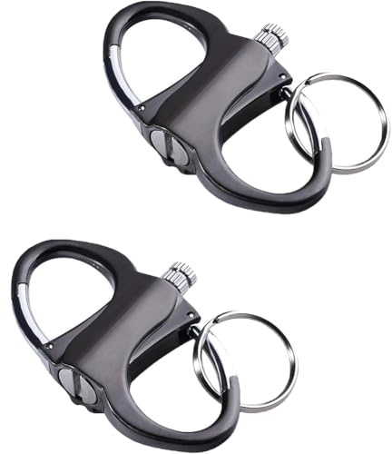 LexTex Briquet Porte Clés, Allumettes étanches, Kit D'allumage d'urgence Portable for L'alpinisme, Kit D'allumage de Feu en Pierre et Acier for Camping, Voiture et Maison(Black+Black)