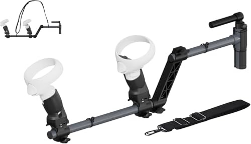 Lokyoyo Rodamiento de pistola VR para Quest 3S/3/2 Mango de control deslizante - Rifle magnético VR con correas de hombro