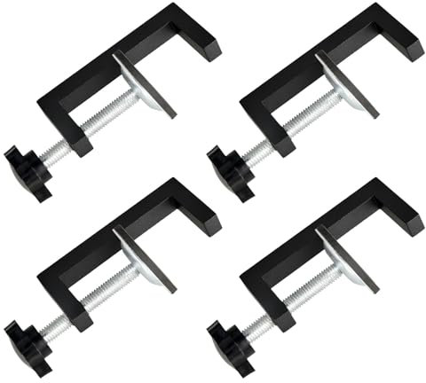 4 Pcs G Clamp Set for Woodworking - 4 Inch Heavy Duty G-Clamps Automotive and Wood Working Clamps with Jaw Opening Sliding for DIY Carpentry Woodworking Welding and Building (Black)