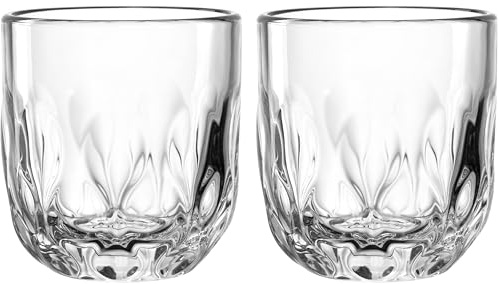 LEONARDO HOME GOCCE Kaffeeglas • 6 Stück • 6 Kaffeebecher • Cappuccinoglas für Siebträger • Spülmaschinengeeignet • Tropfenstruktur • Transparent • Klares Design • Cappuccinobecher • 220 ml • 055184