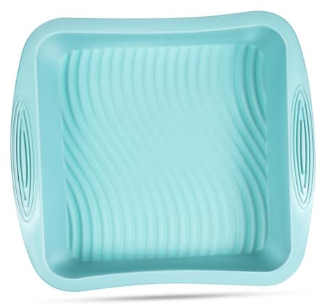 ULTECHNOVO Teglie in Silicone Bakeware Cuocere Elegante Telaio Da Forno Per Piazza Scatole Di Torte Multiplo Pane Abbrustolito Torta Vassoi Rettangolare Teglia Profonda Sky-blue Gel Di Silice