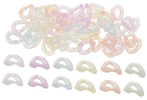 DECORNIJIA 200stücke Ovale Acryl-verbindungsringe Nachtleuchtend Bunte Diy-schmuck-verbindungsringe Vielseitige Glieder Für Kette Und Anhänger