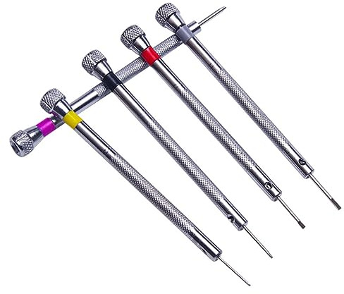 Angoily Kit de Destornilladores de Precisión para Reparación de Relojes y Gafas, Acero Resistente, Práctico y Conveniente, 5 Piezas para Uso Profesional y Electrónico