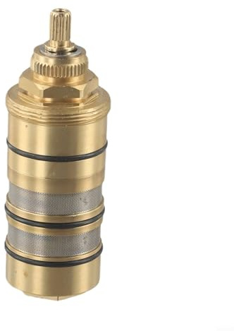 Zilimontt Cartouche thermostatique de rechange en laiton pour mitigeur de douche pour contrôle de l'eau chaude et froide, construction entièrement en cuivre avec plage de température de 20 à 48 °C et