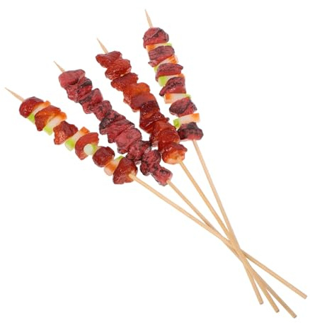 LRXIYODE 4 Stück Künstlicher Grillspieße und PVC Realistische Fleischnachbildungen für Küchenspielzeug und Food Display als Foto Requisite und Rollenspiel