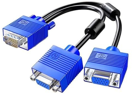 NUEAYMS Adattatore Splitter VGA affidabile per più Display Distribuzione Video Perfetta Connettori Splitter VGA da 20 cm / 180 cm