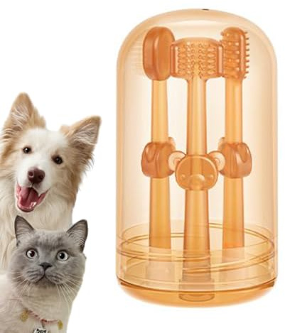 xowwyue Brosse à Dents pour Chien | Brosse à Dents pour Chiots | Kit de 3 Brosses à pour Hygiène Buccale Chiots Grandes Races Races Moyennes et Petites Maison et Voyage