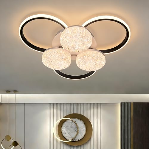 Deckenlampe Wohnzimmerlampe LED Moderne Deckenleuchte Wohnzimmer(R,3+3) | Korrosionsbeständig,sanftes Licht,stufenloses Dimmen,augenschonend,hoher Farbwiedergabeindex,Memory-Funktion