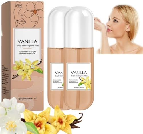 Spray de Parfum pour Cheveux et Corps à la Vanille pour Femmes, Brume Parfumée Longue Durée en Format Voyage pour la Peau, Brume Parfumée Hydratante pour Cheveux et Corps, Spray Parfumé (2)