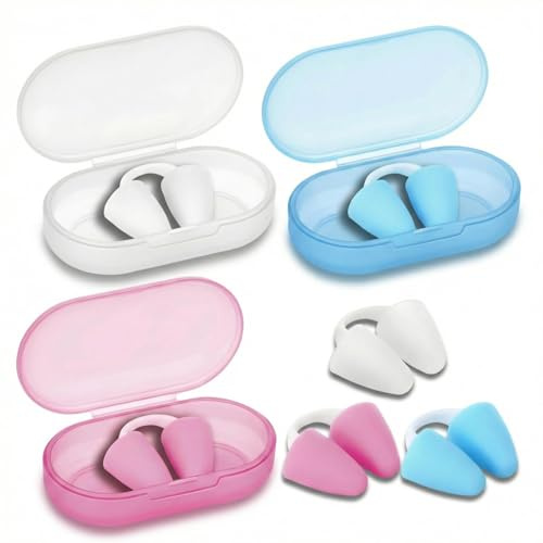 YEAMLTE Piscina Natación Tapón Nariz, 3 PCS Protector Nasal de Entrenamiento de Nadar, Reutilizable Nadar Nariz Plug, Protector Nariz Silicona Tapón Nariz, para Principiantes en Natación y Surf (E)