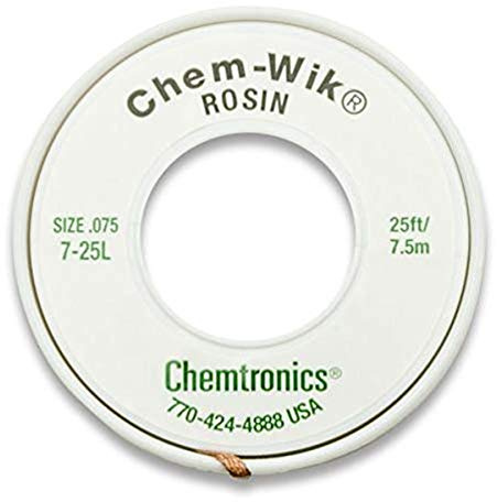 Chemtronics Stoppino dissaldante 7-25L, 7,6 m, 075, rame, treccia di colofonia
