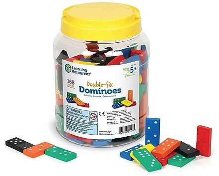 Learning Resources Double-Six Dominoes - Classroom Must Haves, Math Teaching Tools, Dominoes for Kids, Math Learning Games