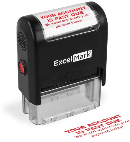 ExcelMark Your Account is Past Due - Self Inking Bill Collection Stamp in Red Ink
