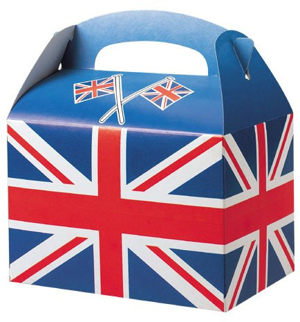 MustBeBonkers 50 Childrens Kids Union Jack Carry Food Meal Picnic Birthday Party Bag Boxes