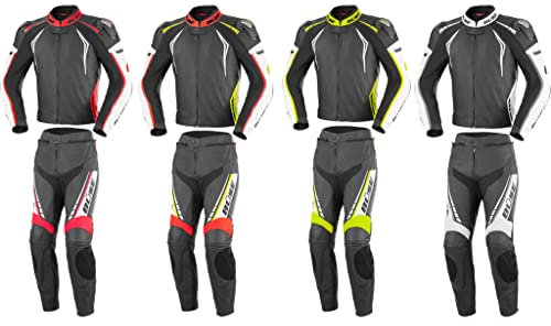 Büse Silverstone Pro - Tuta da donna in pelle, colore: Nero/Bianco/Arancione