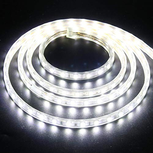 XUNATA 15m Tira de LED Regulable Blanco frio, 220V 5050 LED SMD 60 Unidades/m Luz Cuerda Dimmable, IP67 Impermeable para Decoración Interior