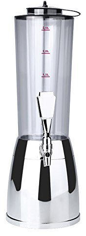 Dispensador de cerveza, MAGT 2.5L Dispensador de bebidas de tubo de hielo de jugo de agua de vino de gran capacidad para bar(Plata)