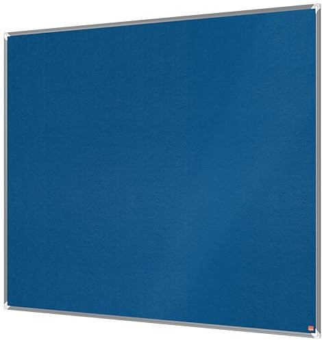 Nobo Premium Plus Felt Notice Board 1500x1200mm – Blue |Pin Board for Wall, Office Noticeboard, Display Board, Felt Memo Board, Vision Board, Mood Board, EU Ecolabel Certified