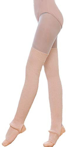 Nanxson Damen Beinwärmer Winter Gerippt Gestrickt Beinstulpen Strumpf für 80er Jahre Party Dance Sport Yoga TTW0072 (rosa)