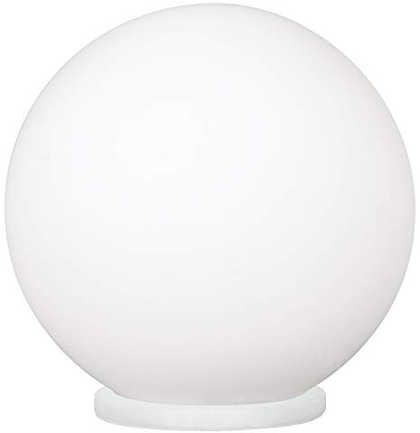 Britalia White Opal Glass Globe Shade Modern Table Desk Lamp Light | 20cm Diameter | 1 x ES E27 Lamp Bulb Required (Not Included) | 240 Volts