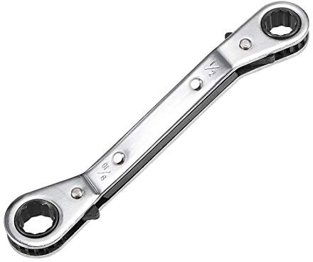 sourcing map Reversible Ratcheting Wrench,1/2-inch x 9/16-inch Offset Double Box End, Cr-V