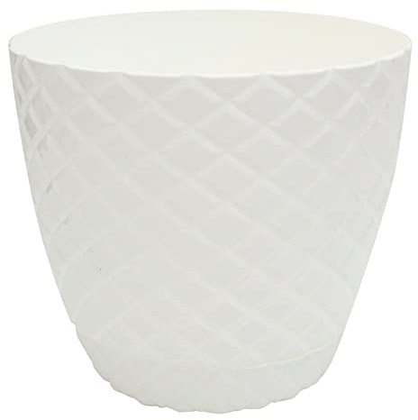 Macetero Macetas Grandes con Corte de Diamante Blanco para Interiores y Exteriores, 5,6 Litros