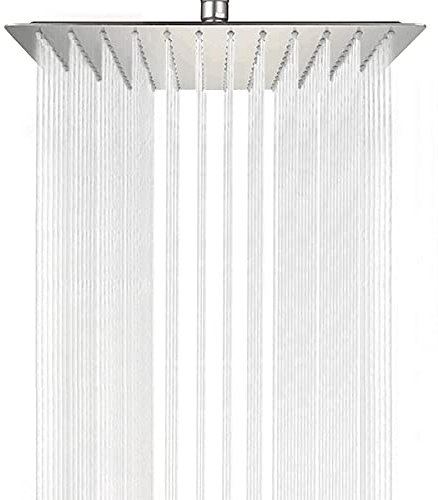 CASROCK Cabezal de ducha de lluvia, cabezal de ducha de alta presión de 12 pulgadas, cabezal de ducha cuadrado grande de acero inoxidable 304, cabezal de ducha moderno de níquel cepillado para baño