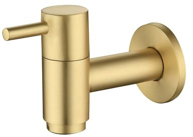 Latón cepillado oro lavadora grifo montado en la pared cobre lavadora grifo baño MOP piscina grifo solo grifo frío