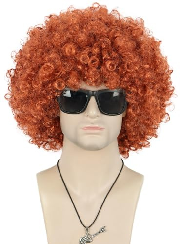 Vgbeaty Afro Perücke 70er Jahre 80er Jahre Schwarz Short Curly Disco Rocker Perücke Männer Frauen Halloween Cosplay Kostüm Perücke | Disco Rocker Perücke Männer Frauen Karneval Cosplay Kostüm Perücke