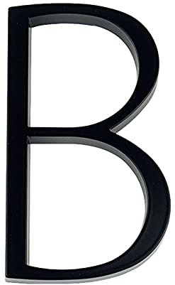 KETTEL 3D Floating House Sign 12cm Floating Door Sign Number Letter A B C Door Sign English Letter Name Sign Slash Sign 5 Inch Alloy Black (Color : B)