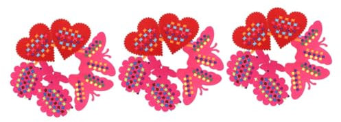 SAFIGLE 18stücke Teiliges Knüpfspielzeug Für Mädchen Lustige Strickspielzeuge Mit Herz Blume Und Schmetterling Lehrreiches Für Jungen Und Mädchen Frühkindlichen