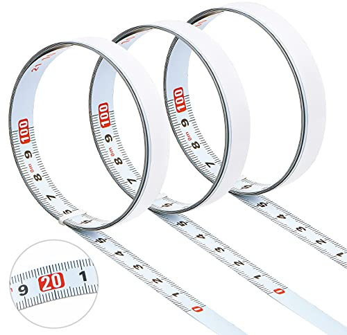 3 Stück Selbstklebendes Maßband, Metrisches Maßband Zum Aufkleben, 1m Band Rollbandmaß Stahllineal Von Links Nach Rechts