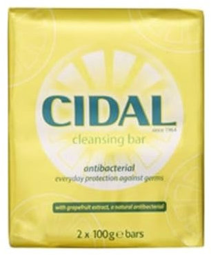CIDAL Antibacterial Soap with Grapefruit Extract - 2 x 100g Bars
