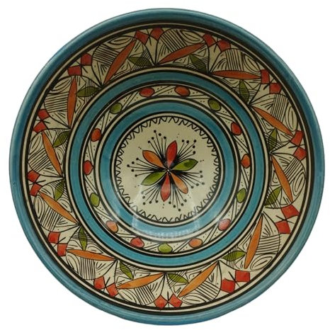 La Maison Unique 0604241212 - Cuenco para salsas, sopa étnica, marroquí, cerámica, terracota, 30 cm de diámetro, 0604241212