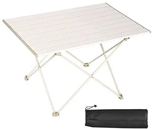 Leichter klappbarer Campingtisch, aufrollbarer Aluminiumtisch mit Tasche, tragbarer Picknicktisch im Freien, kleiner ultraleichter Campingtisch für Sandgrillpartys, Wandern, Reisen (Größe: 56 cm (2